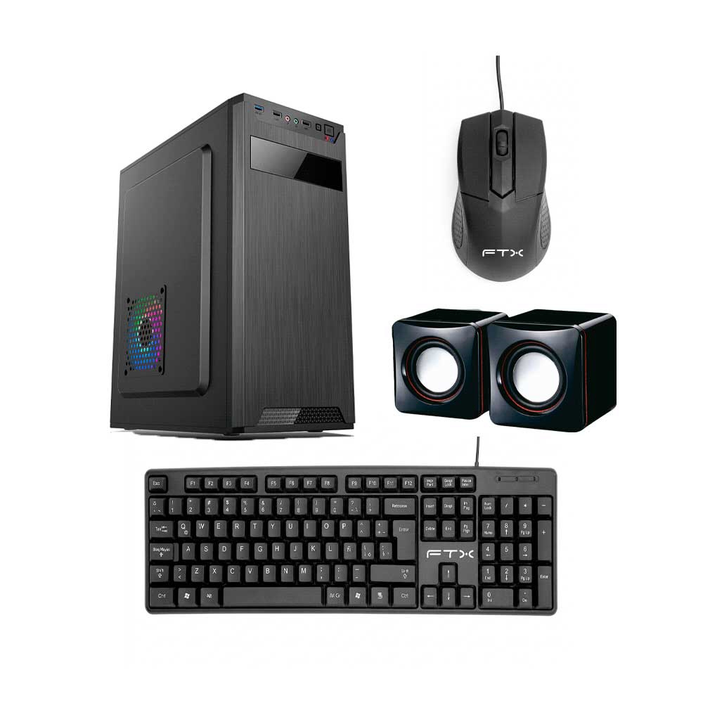 fastrax_132183_6a5b1c7ac0250.jpg GABINETE KIT FTX PCC-5W5 C/FUENTE 500W MOUSE+TECL/ESP+PARLANTE ATX/MATX/ITX - Imagen 1