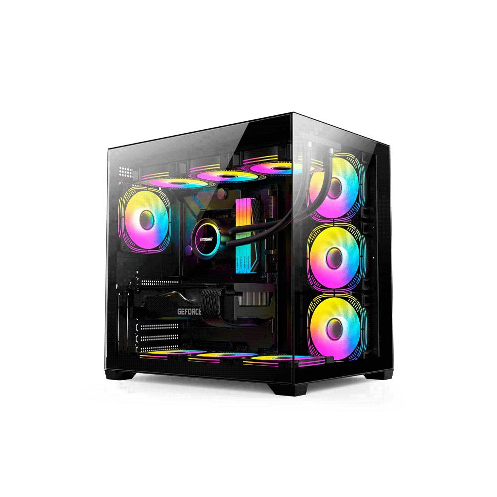fastrax_132190_6a58db8f4088f.jpg GABINETE GAMER FTX PCC-G07 LATERAL FRONTAL TRANSPARENTE 4 FAN ATX/MATX/ITX - Imagen 1
