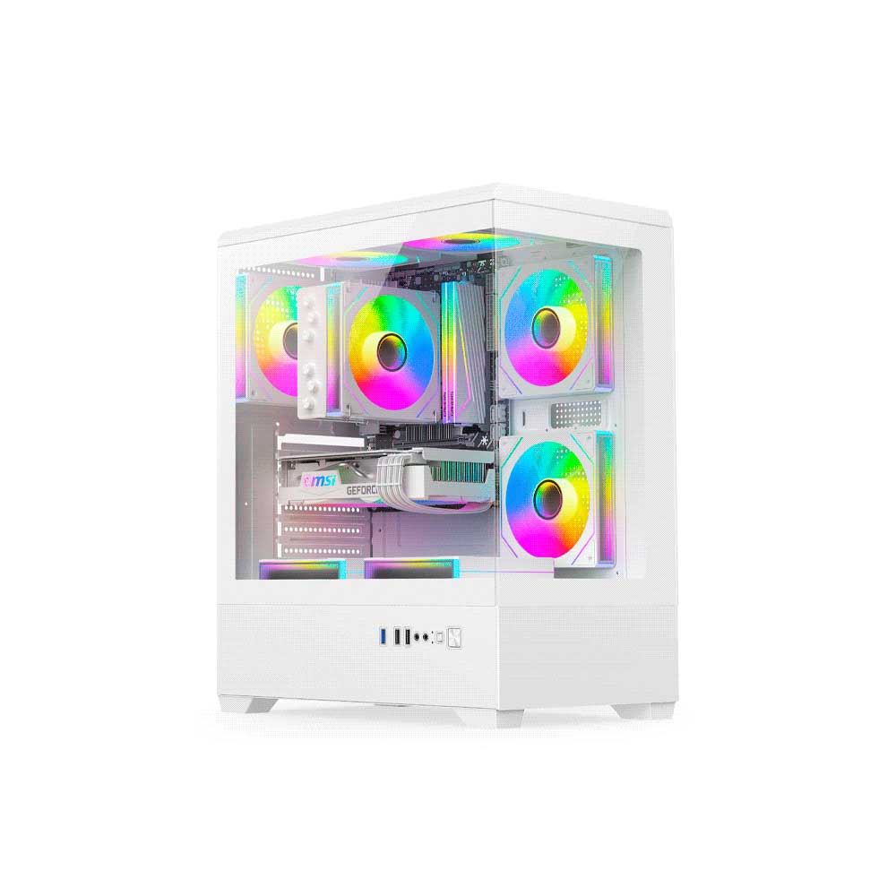 fastrax_132213_6a58db958a94d.jpg GABINETE GAMER FTX PCC-G9WH VIDRIO TEMP 3 FAN ATX/MATX/ITX BLANCO - Imagen 1