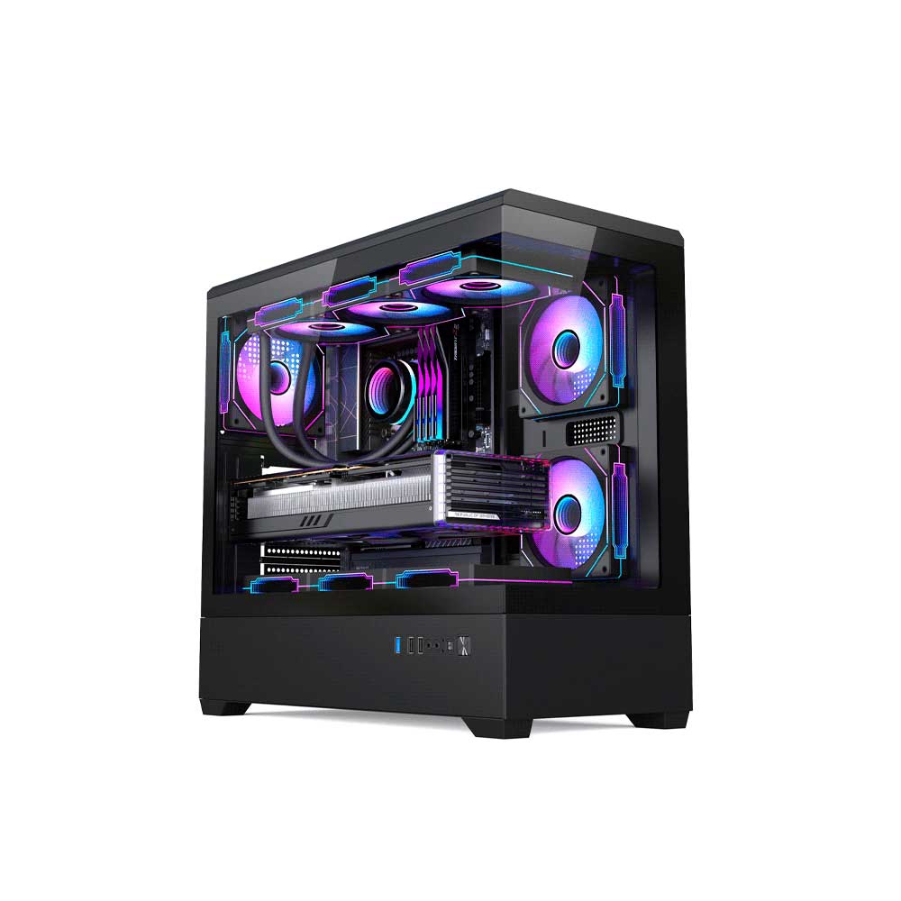 fastrax_132220_6a5b1c7d5322b.jpg GABINETE GAMER FTX PCC-G11 VIDRIO TEMP 3 FAN EATX/ATX/MATX/ITX - Imagen 1