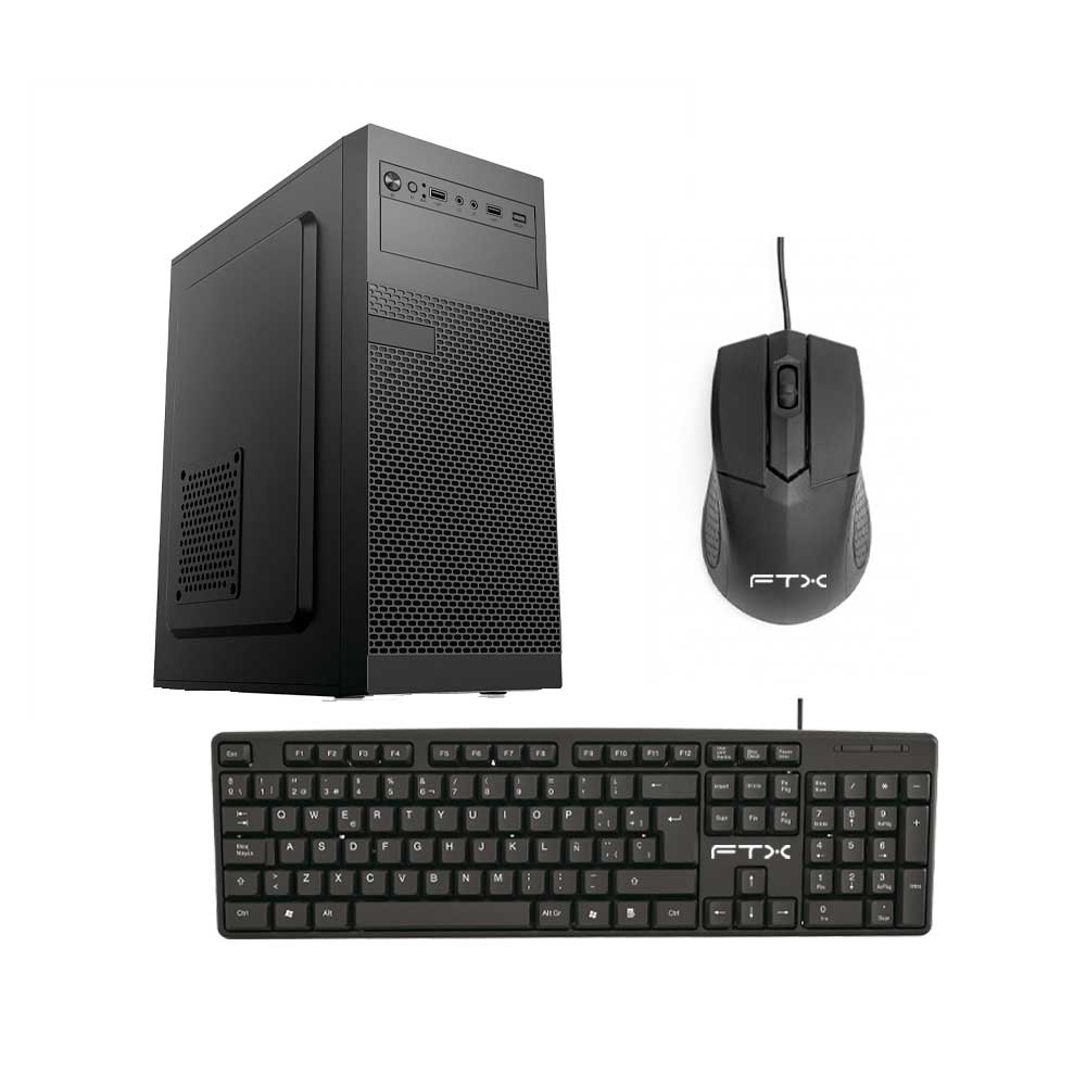 fastrax_132350_6a6152156f223.jpg GABINETE KIT FTX PCC-5W1SK C/FUENTE 500W MOUSE+TECL/ESP ATX/MATX/ITX - Imagen 1