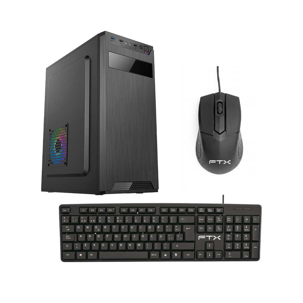 fastrax_132374_6a5e8426a43de.jpg GABINETE KIT FTX PCC-5W5SK C/FUENTE 500W MOUSE+TECL/ESP ATX/MATX/ITX - Imagen 1