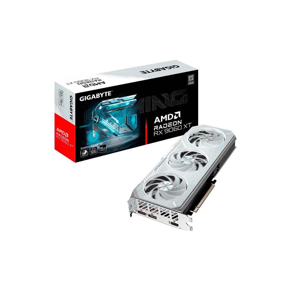 fastrax_135221_6a551dca92ba1.jpg PLACA DE VIDEO GIGABYTE RX9060XT GAMING 16G OC ICE DD6 GV-R906XGAMINGOCICE-16GD - Imagen 1