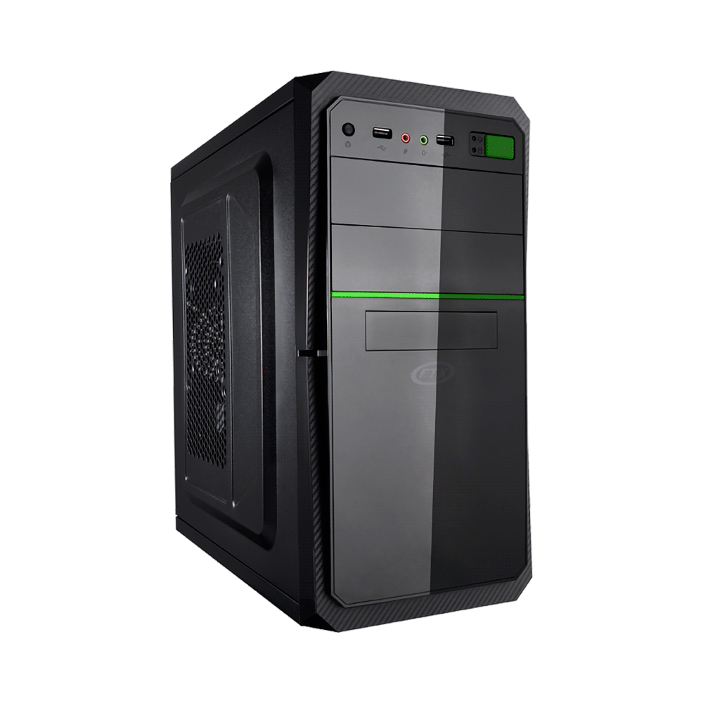 fastrax_60318_6a6159b58083d.jpg GABINETE FTX FTX5843 P/ATX CON DECORACION VERDE - Imagen 1