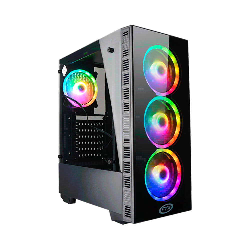 fastrax_60417_6a59ca708c852.jpg GABINETE GAMER FTX FTX5512 RGB CON VIDRIO TEMPLADO 4 FAN - Imagen 1