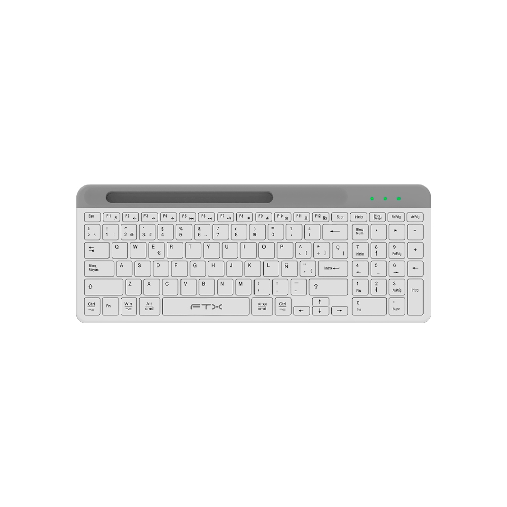 fastrax_99561_6a615a090f666.jpg TECLADO FTX WIRELESS DUAL-MODE FTXB105 POR/BLANCO - Imagen 1