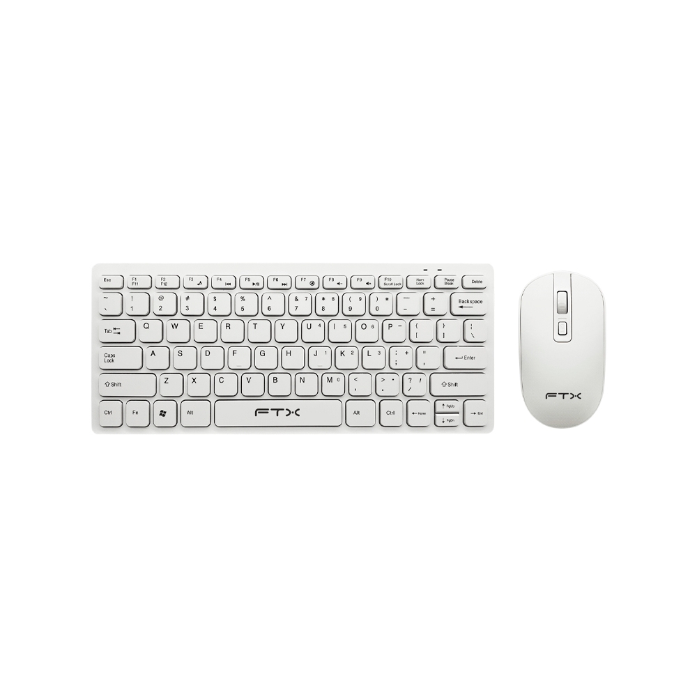 fastrax_99608_6a615a0de5436.jpg TECLADO + MOUSE FTX WIRELESS FTXGK03 POR/BLANCO - Imagen 1