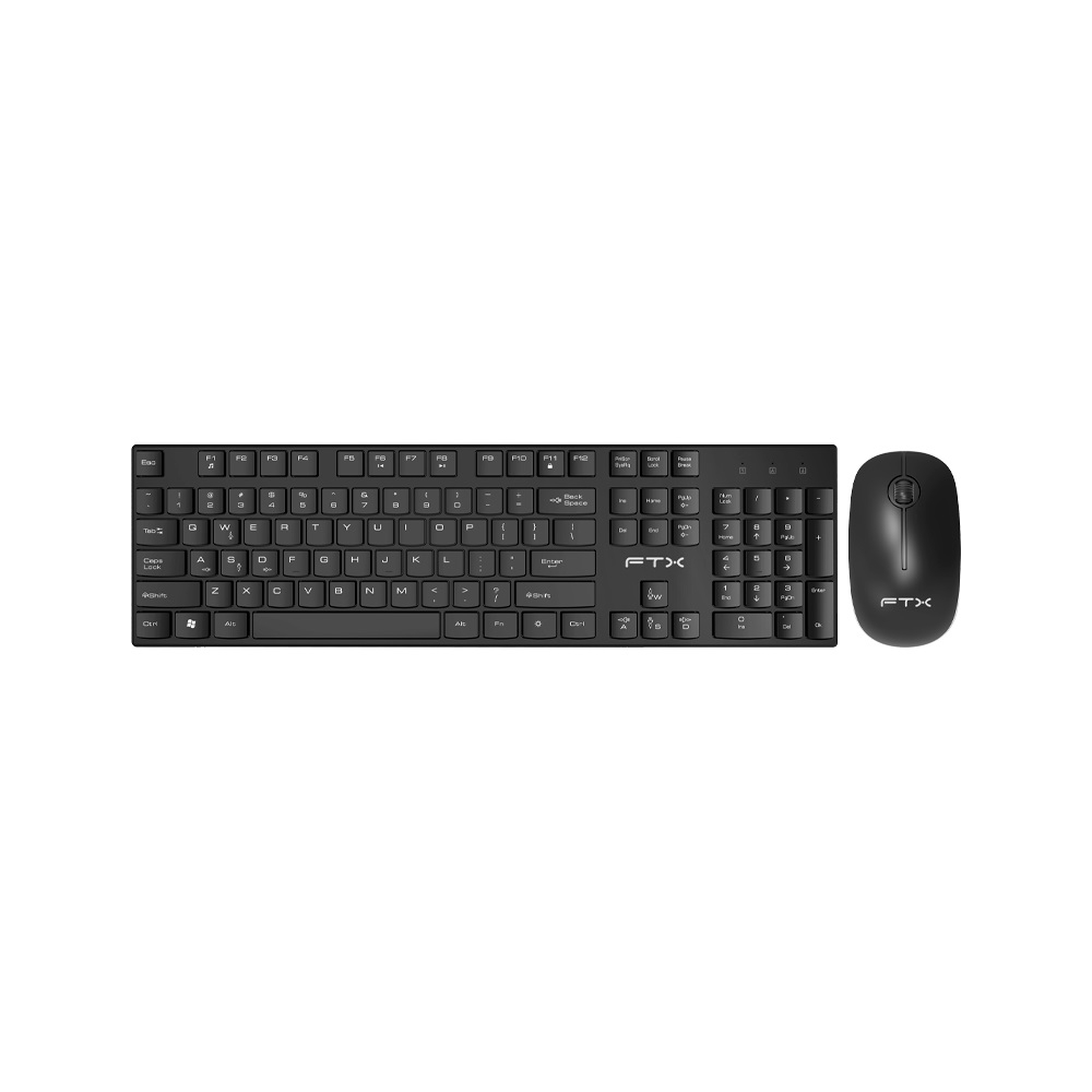 fastrax_99677_6a615a16a249a.jpg TECLADO + MOUSE FTX WIRELESS FTXGK600 NUMERICO/ESPAÑOL/NEGRO - Imagen 1
